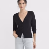Black Relaxed Fit Cardigan Zikcheltee Nivora V Neck Ribbed Cuff Button Knit Top