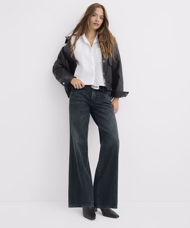 Dark Blue Wide Leg Jeans Zikcheltee Virelora High Waist Denim Pants Classic Straight Casual Trousers