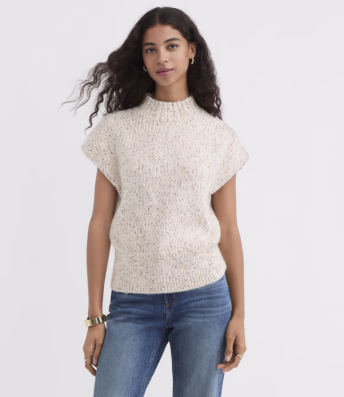 Ivory Textured Knit Sweater Zikcheltee Norvexa Short Sleeve Mock Neck Ribbed Casual Pullover Top