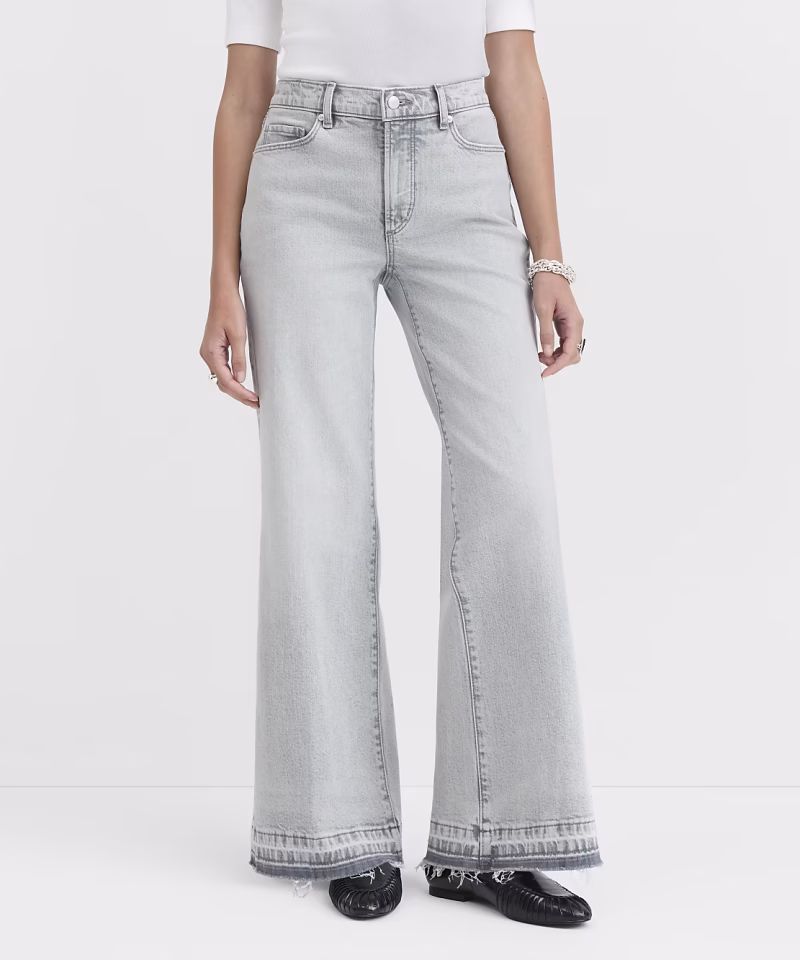 Home 9 | Zikcheltee Store Light Gray Wide Leg Jeans Zikcheltee Orvella High Waist Denim Pants Frayed Hem Casual Trousers 2 | Zikcheltee Store