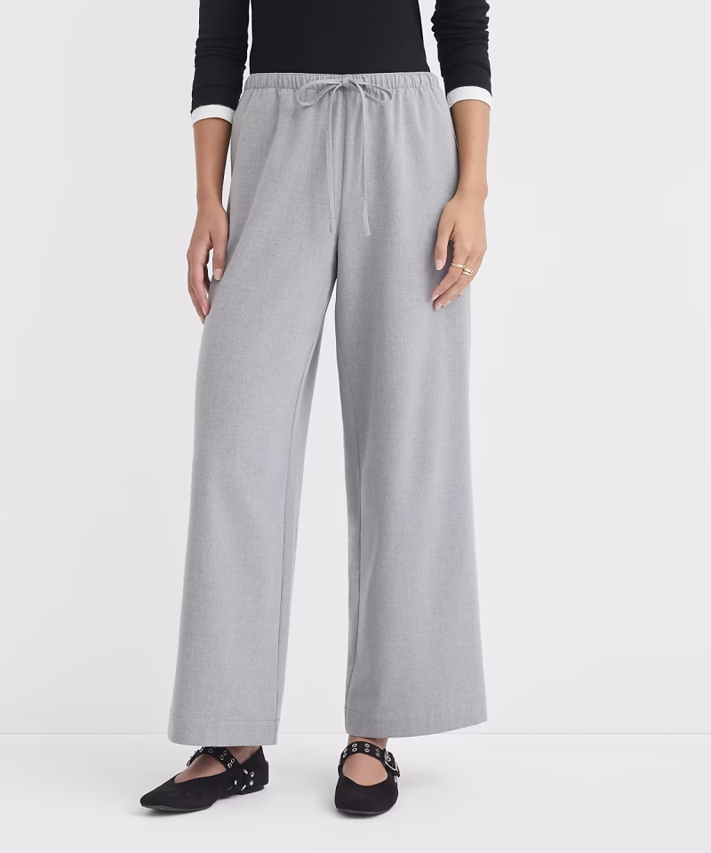 Home 3 | Zikcheltee Store Light Gray Wide Leg Pants Zikcheltee Arviona Elastic Waist Drawstring Relaxed Fit Casual Trousers 2 | Zikcheltee Store
