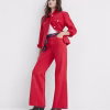 Zikcheltee Red Wide Leg Denim Pants Luvora High Waist Straight Fit Casual Trousers